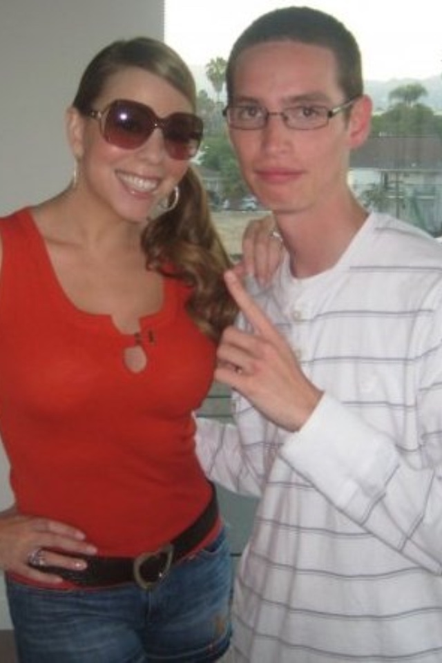 Justin Herrera with Mariah Carey during his time working with Avid DiVa.